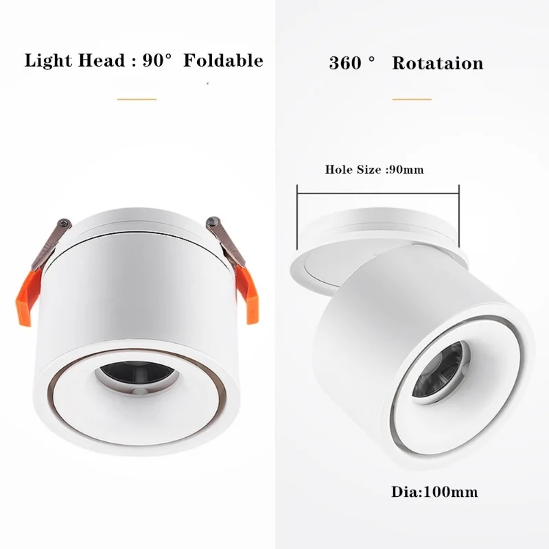 Recessed Ceiling Light LED Ceiling Downlight LED360 Degree Rotatable LED Spotlight Family Bedroom Corridor Living Room Lighting