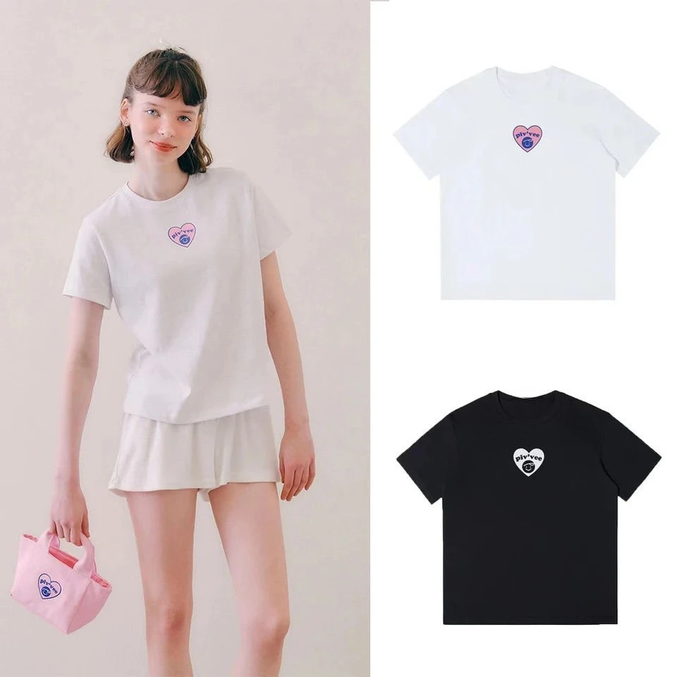 

2025 Summer PIV VEE Golf Suit Summer Women's GOLF Simple Versatile Crew Neck Short Sleeve T-Shirt