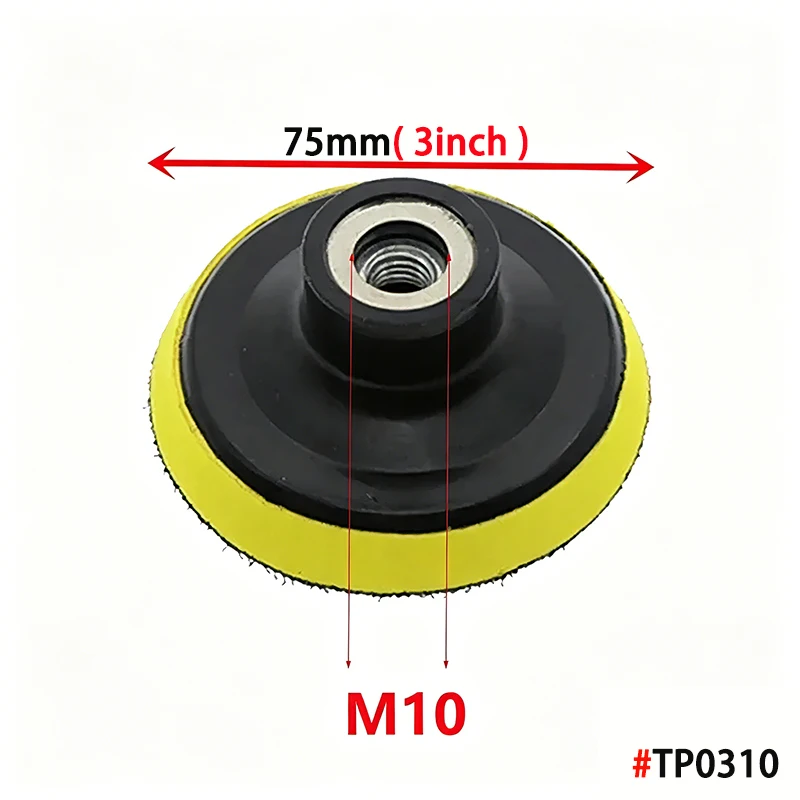 3/4/5/6/7 Zoll Schleifscheiben-Trägerplatte M10 M14 Gewinde Polierpad Klett-Schleifpad für Winkelschleifer Autopolierer – Detail 7