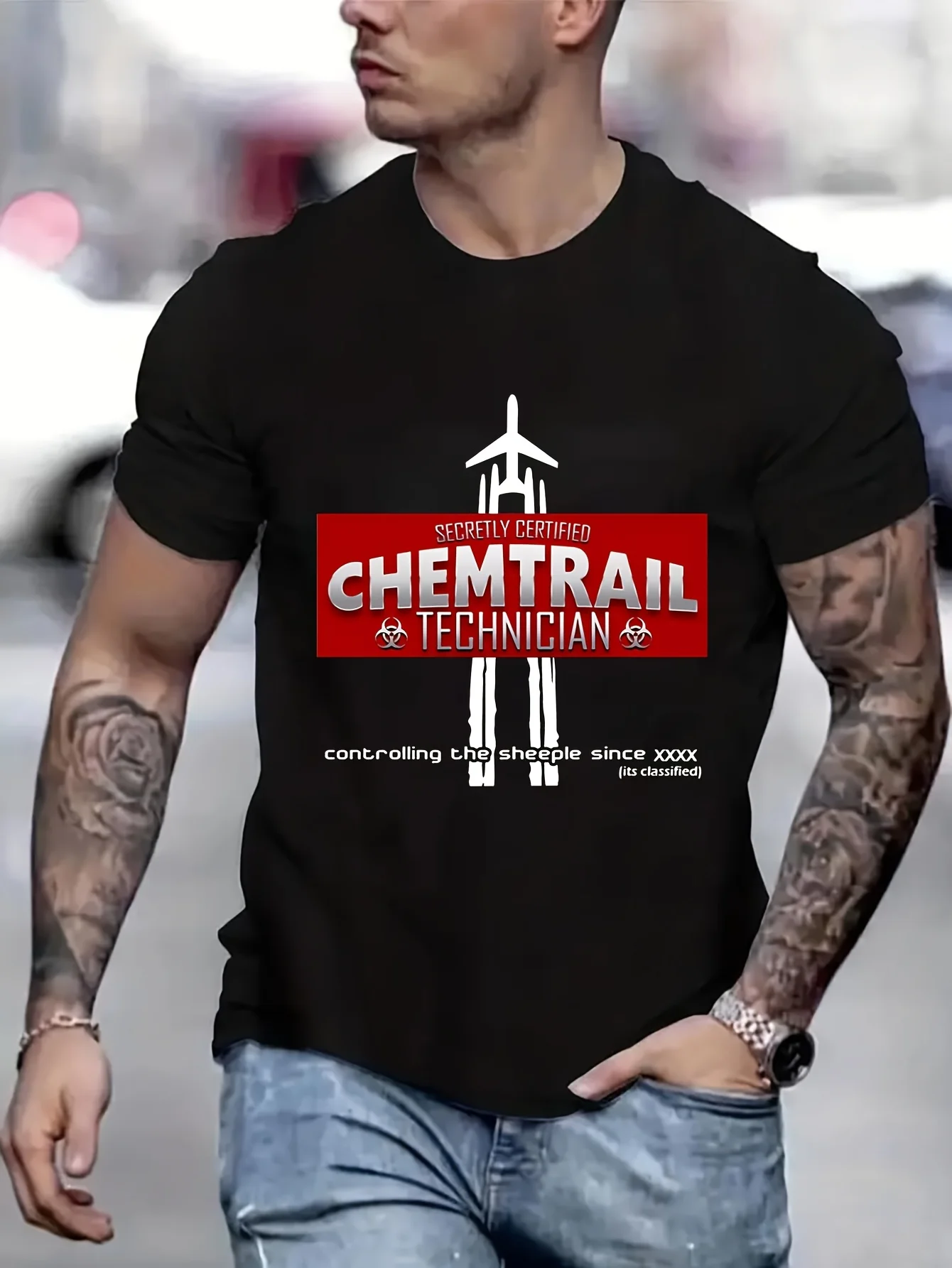 

Забавные футболки Chemtrail Technician, футболки с рисунком, футбольные рубашки 2025 года, эстетическая забавная футболка для мужчин B5024259