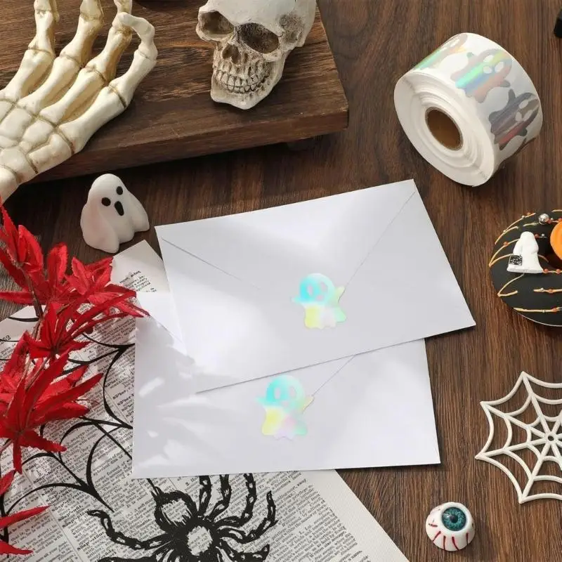 A0KE 2 Rolls 1000pcs Sticker Total Holiday Themes Round Reflective Sticker Festives Decors For Gift Crafts Party Supplies