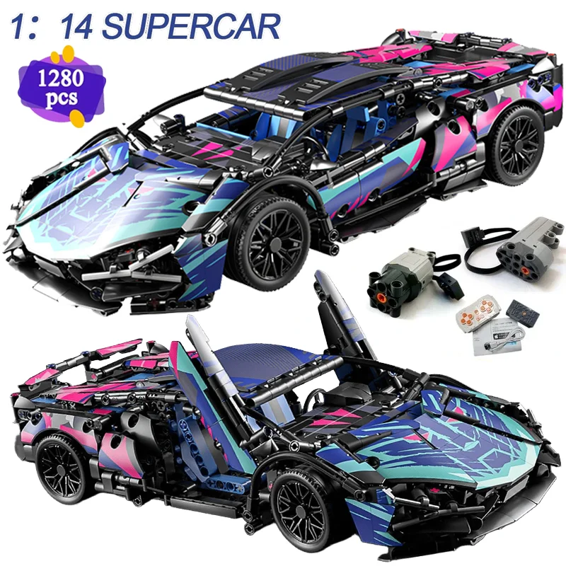 Sport Race Car Remote Control Racing Building Block 1314PCS Sets for Adult Technical Supercar Toy Kit Collectible MOC Model Gift