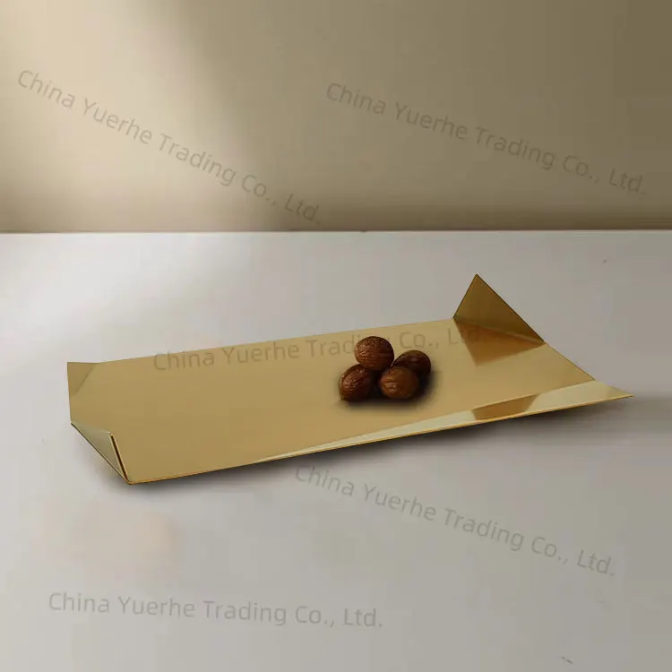 

Modern simple metal tray ornament model room sales office living room entrance creative geometric soft decoration storage plate