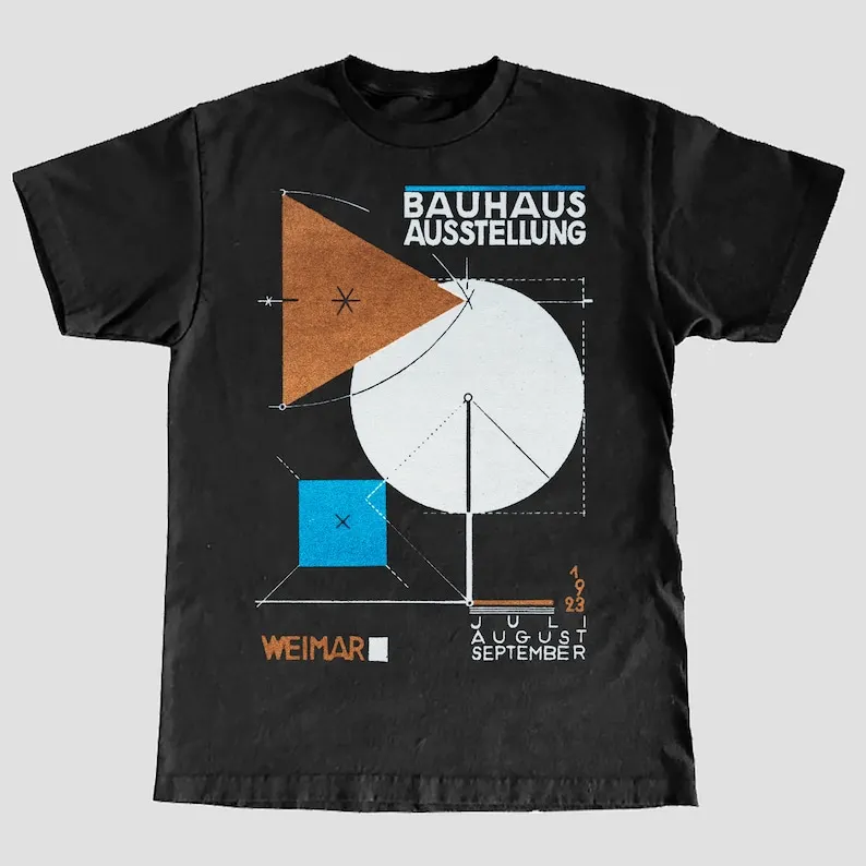 Herbert Bayer 'Bauhaus' T-Shirt Adult Regular Fit O-Necked Tees Cotton Men's Printed Tops