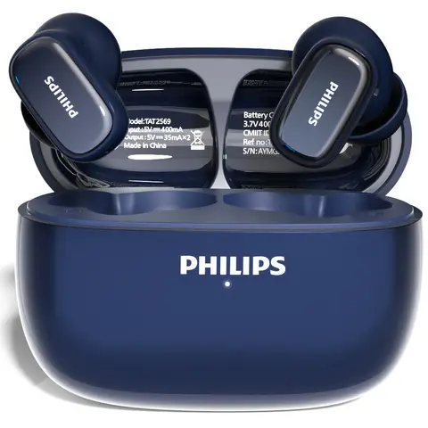 New Philips BT5.4 In-Ear Earphones With Wireless Charging Case, 24Hour Playtime/Game Modes/Built-in Mic/Touch Control For Gaming