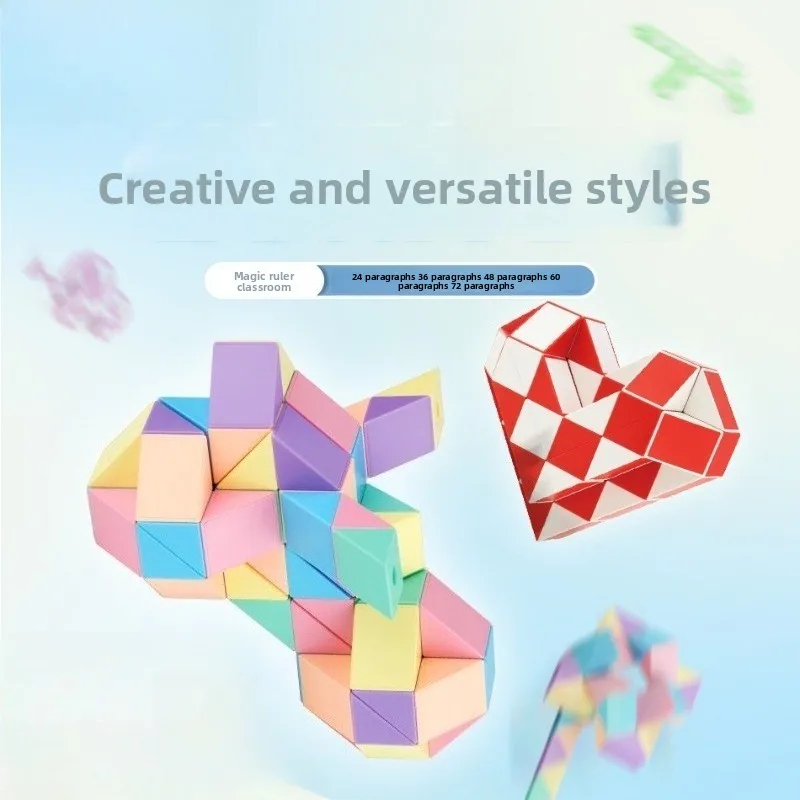 MoYu Magic Ruler Macarone 24/36/48/60/72 Segments Cubo Magico Snake Twist Cube Puzzle Kid Educational Toy for Children Gift