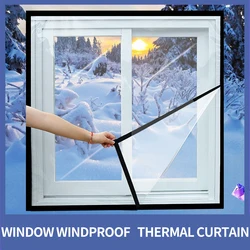 Pantalla de aislamiento de ventana, película de ventana de TPU ajustable, película de vidrio suave transparente para ventana, cálida en invierno y fresca en verano