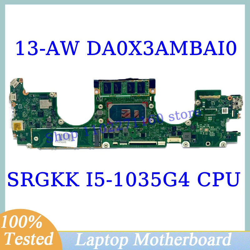 DA0X3AMBAI0 For HP Spectre 13-AW High Quality Mainboard With SRGKK I5-1035G4 CPU Laptop Motherboard 100%Full Tested Working Well