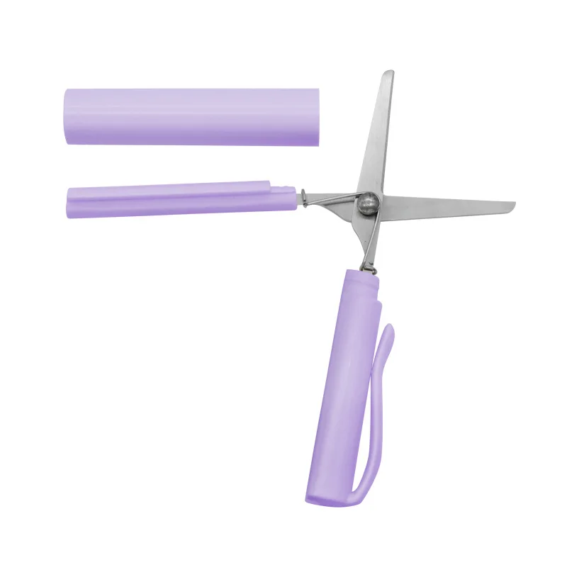 Mini Portable Pen Scissors Creative Stationery, Student Art Scissors, Pen Cap Handmade Paper Cutting Small Scissors