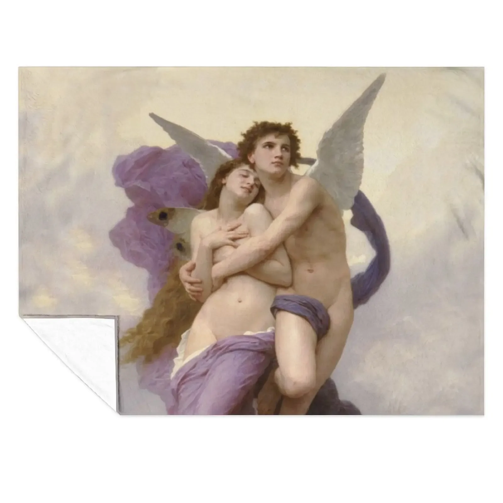 

Le ravissement de Psyche angel - William Adolphe Bouguereau Throw Blanket Decoratives Custom For Baby Extra Large Throw Blankets