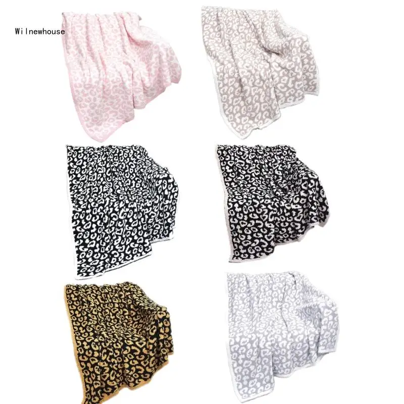 

Leopard Print Cashmeres Office Snooze Blanket for Bed Soft Warm Throw Sofa Cover Dropship