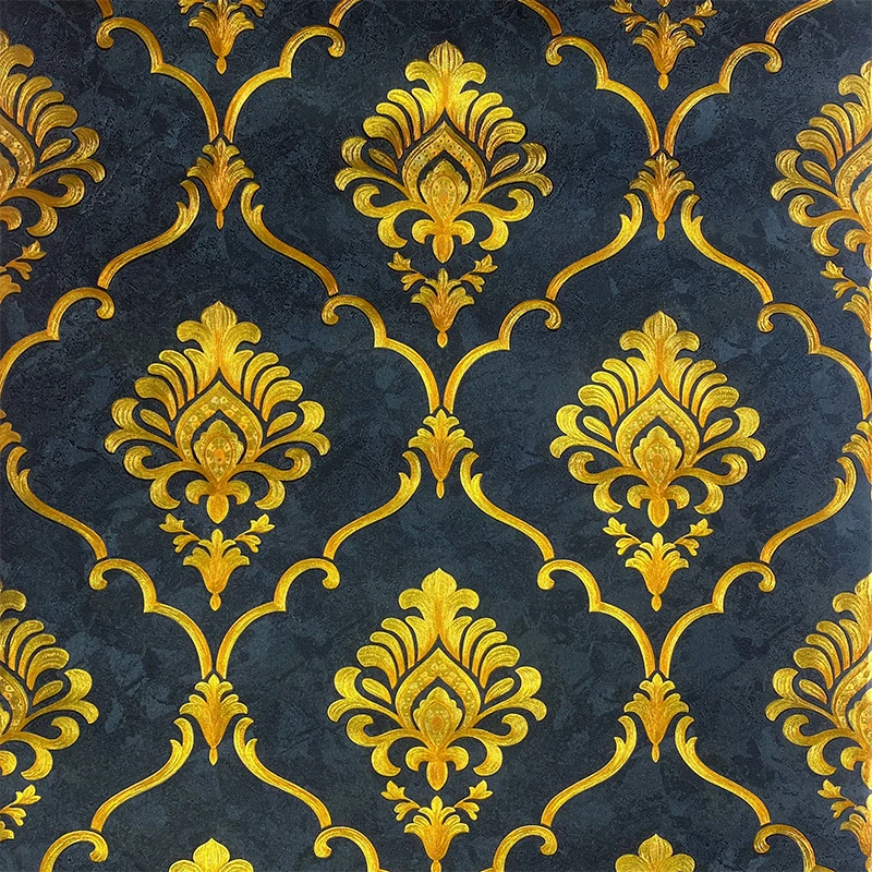 European Style Three-Dimensional Wall Stickers Non-Self-Adhesive Gold Foil Pattern Living Room Hotel Home Decoration Wallpaper
