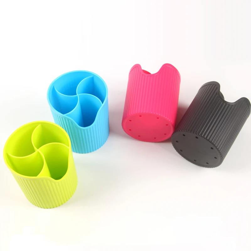 Creative Colorful Durable round Pen Holder Multifunctional Desk Pen Stand Student Office Stationery Storage Box