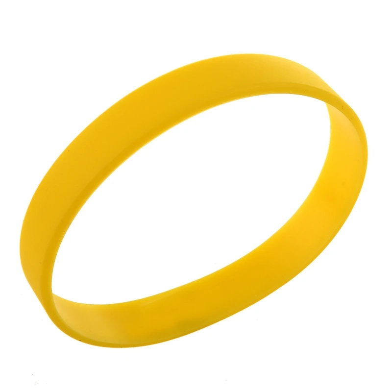 RISE-2X Fashion Silicone Rubber Elasticity Wristband Wrist Band Cuff Bracelet Bangle Yellow