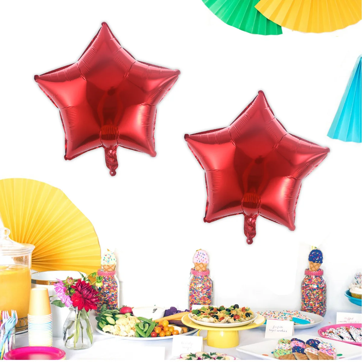 

10Pcs Five- Foil Balloons 18 Inch Red Reusable Helium Birthday Wedding Anniversary Valentine's Day Party Decor