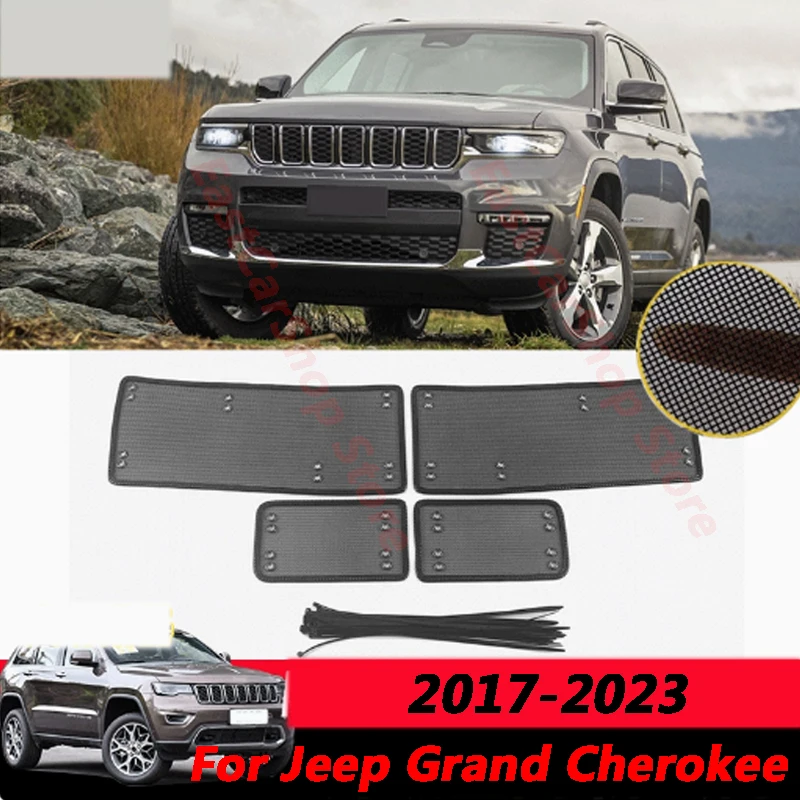 

For Jeep Grand Cherokee 2017-2023 Car Front Middle Insect Screen Mesh Grille Insert Net Anti-mosquito Protect Dust Accessories