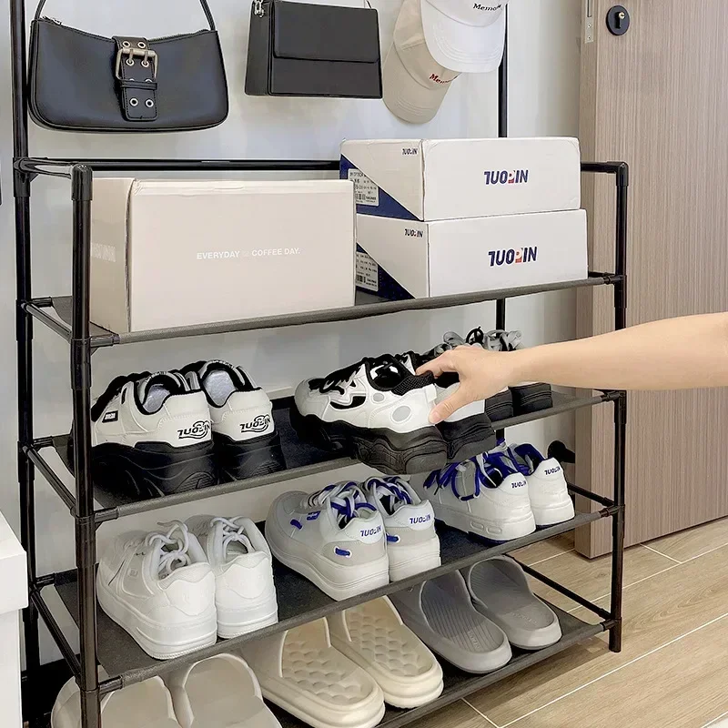 Entryway Shoes Rack Organizer Integrated Strong Coat Hat Shoes Storage Cabinet Metal Shoe-shelf Yeezy Storage Hanger Organizer