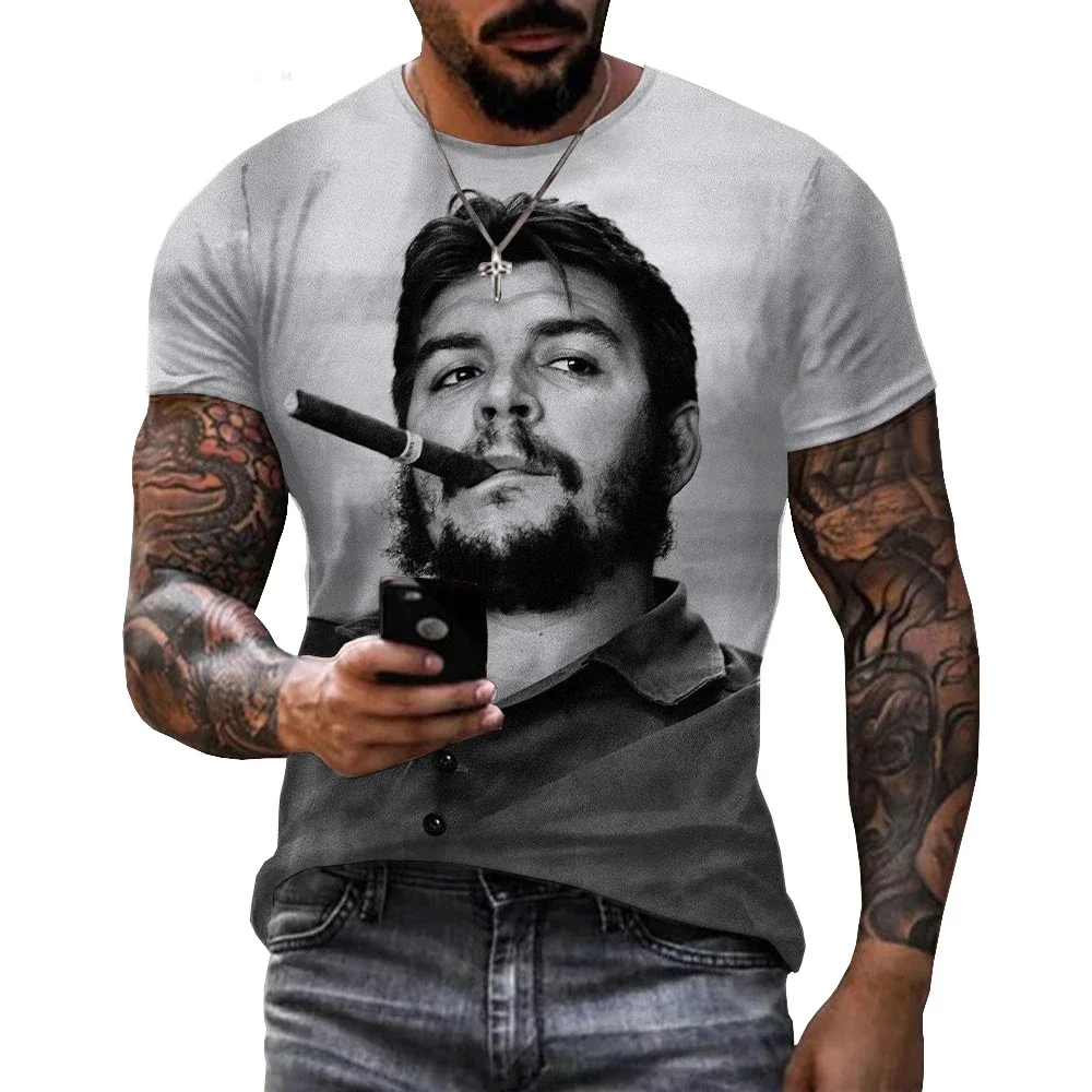 تي شيرت مطبوع ثلاثي الأبعاد للجنسين Che Guevara ، ملابس الشارع ، ملابس الرجال ، ملابس صيفية كبيرة الحجم ، موضة غير رسمية ، جديدة
