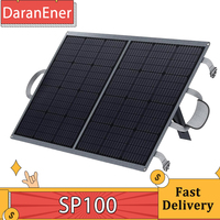 DaranEner SP100 100W Foldable Solar Panel, Adjustable Stand, IP54 Waterproof