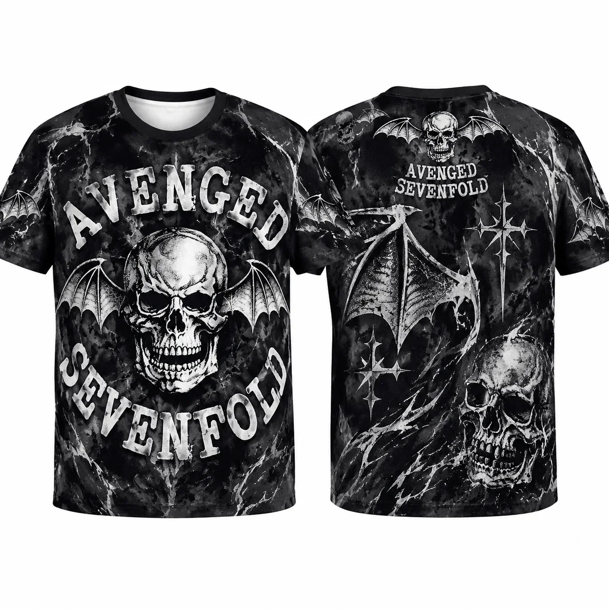 Unisex Avenged Sevenfold Football Tee Summer Short Sleeve T-shirt Streetwear 3D Print Top Family Matching Men's T-shirt Kids Tee