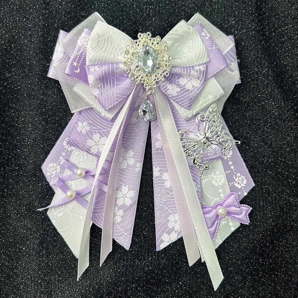 Double Layer Ribbon Itabag Decoration Long Streamers Knot Bowknot Ribbon Bow Bag Pendant with Pin DIY Handmade Anime Periphery