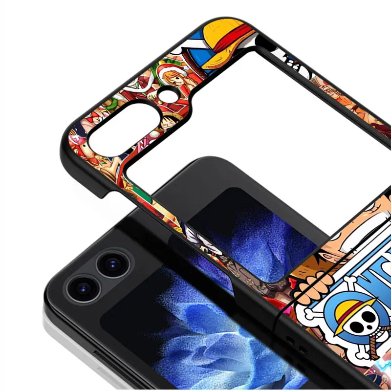 حافظة هاتف لهاتف سامسونج جالاكسي Z Flip Z Flip 3 Z FLIP 6 Z Flip 5 غطاء خلفي أنيمي قطعة واحدة