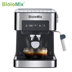 BioloMix 20 Bar Italian Type Espresso Coffee Maker Machine with Milk Frother Wand for Espresso, Cappuccino, Latte and Mocha