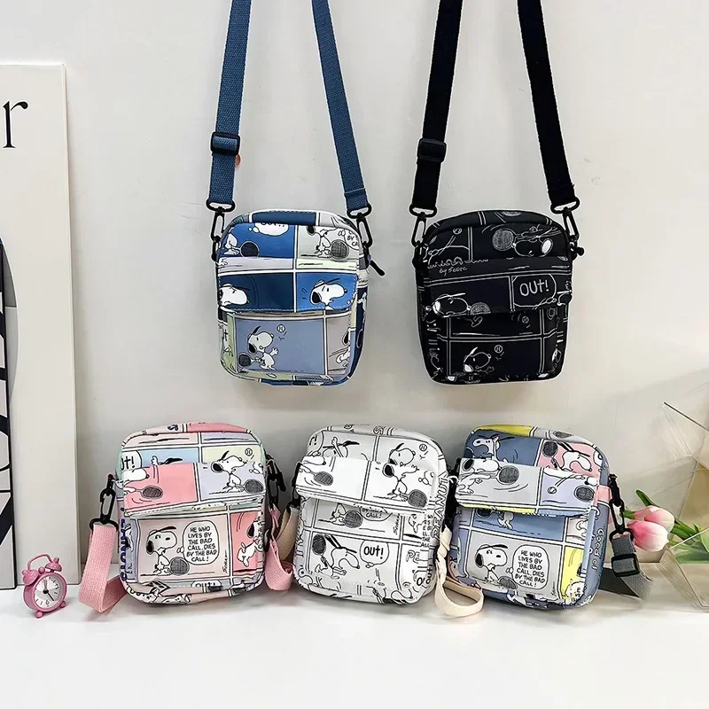 Snoopy, bonito nuevo monedero para mujer, bolso cruzado para niños, bandolera de hombro para niña y niño, bolso para teléfono móvil