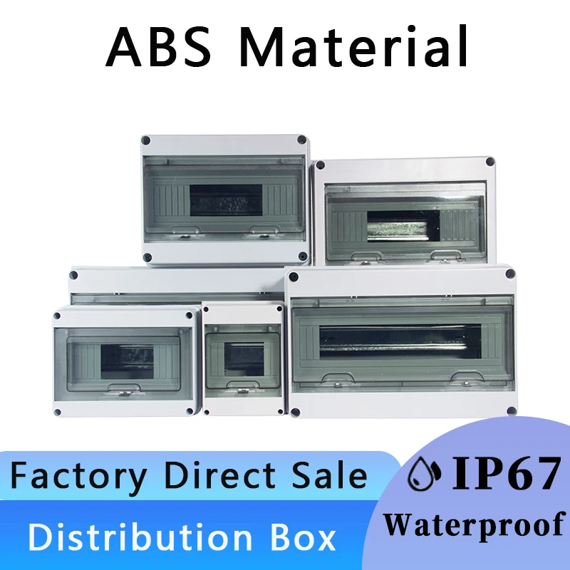 

IP65 Power Junction Box 5/8/12/15/18/24 Ways Waterproof Electrical Distribution Box Circuit Breaker ABS Plastic MCB Enclosure