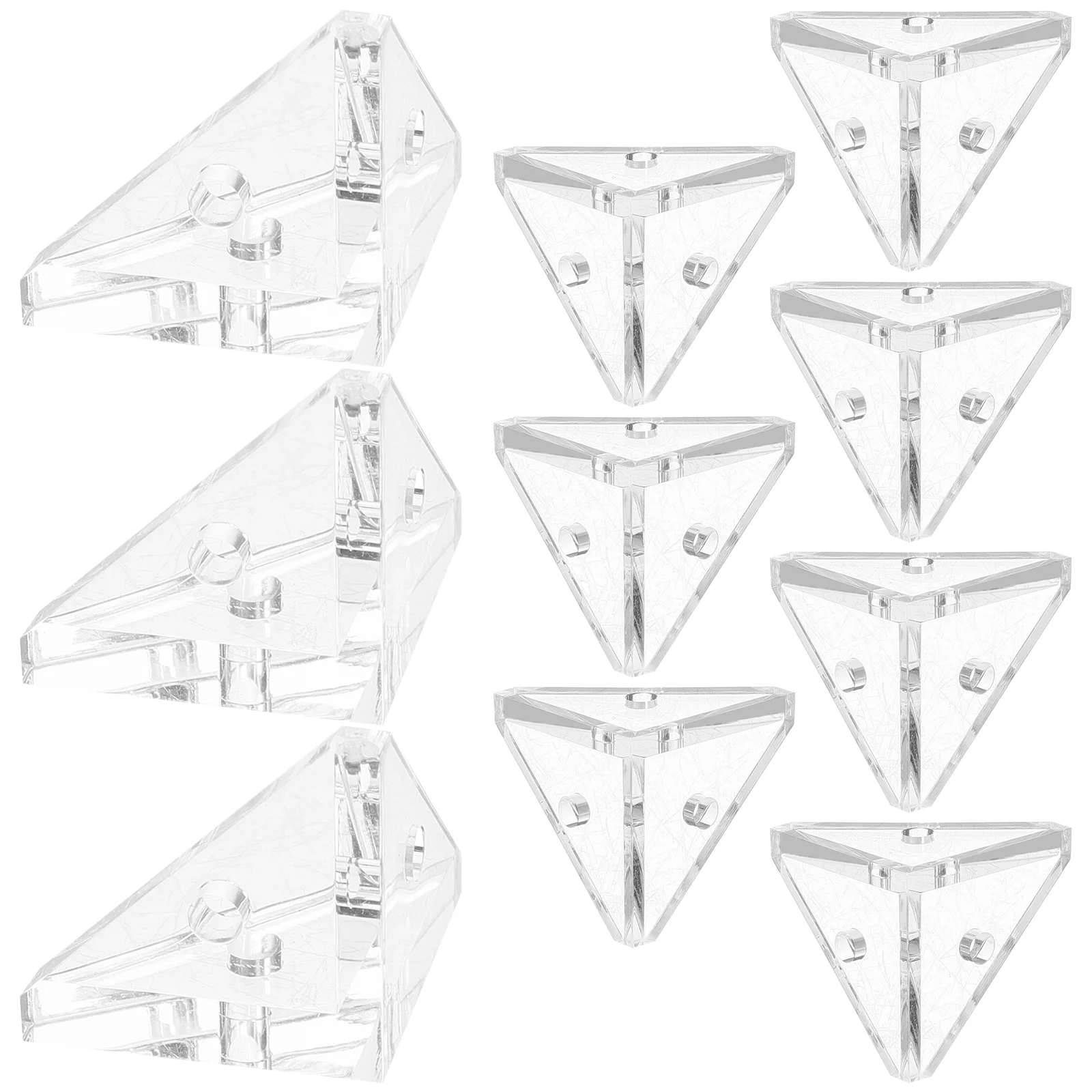 

10 Pcs Triangular Bracket Acrylic Corner Braces Joint Fastener Fixed Buckle Shelf Brackets Cabinet Angle for Small