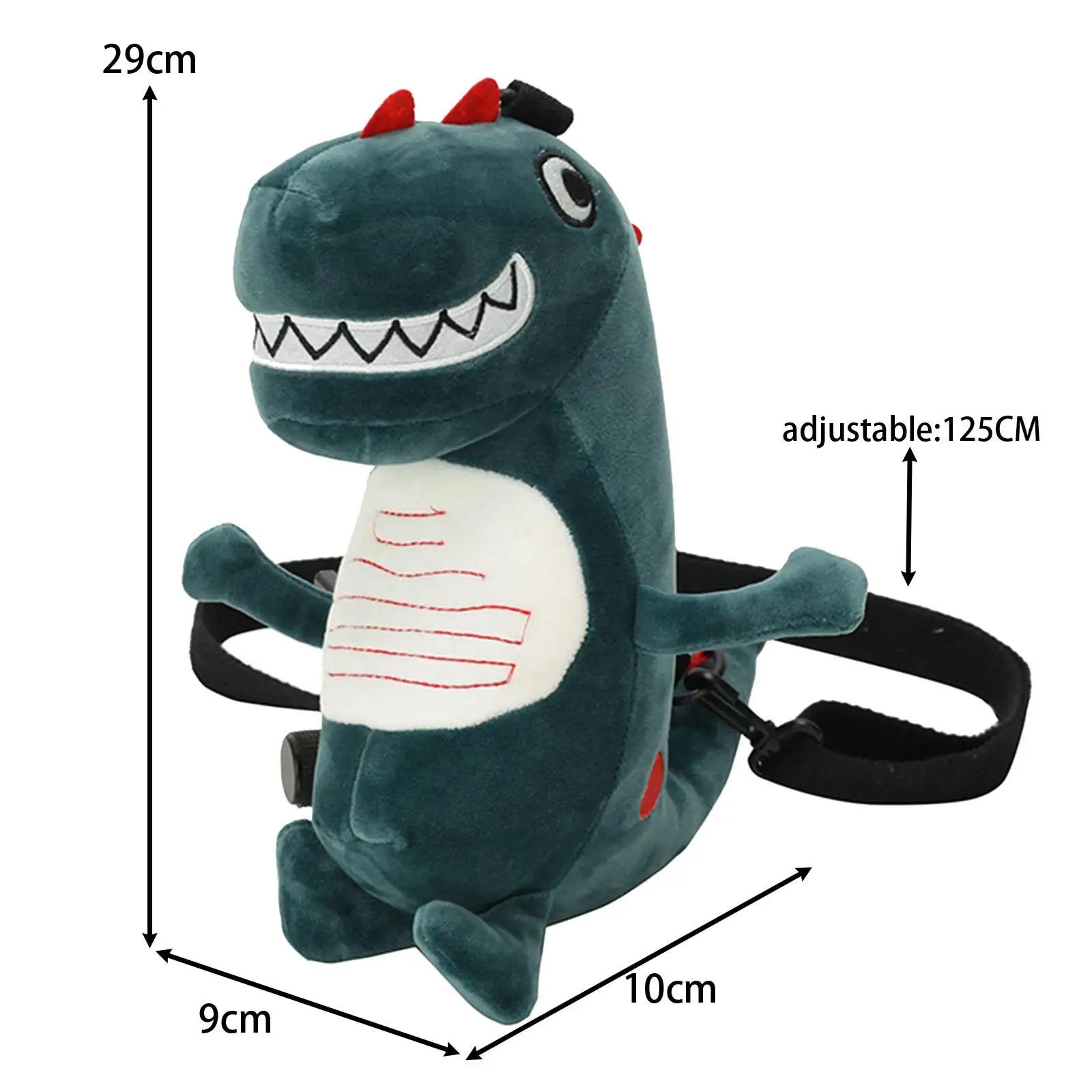 Dinosaur Plush Shoulder Bag, Alça ajustável, Crossbody Bag, Inverno