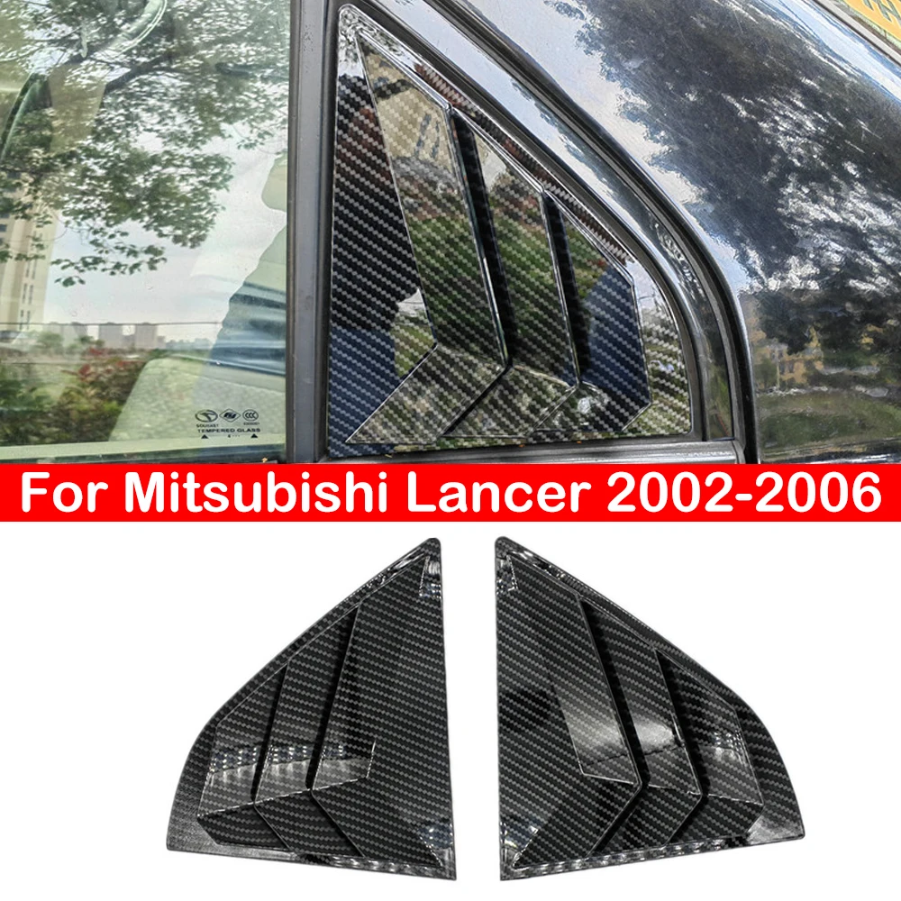 

For Mitsubishi Lancer 2002-2006 Rear Window Side Vent Scoop Shutter Louver Cover Trim Sticker Car Accessories Auto Parts Carbon