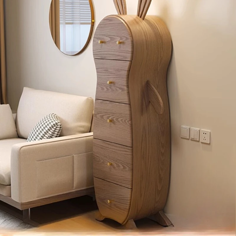 

Winter wood solid wood rabbit chest storage cabinet living room against the wall bedroom bedside locker cute drawer locker