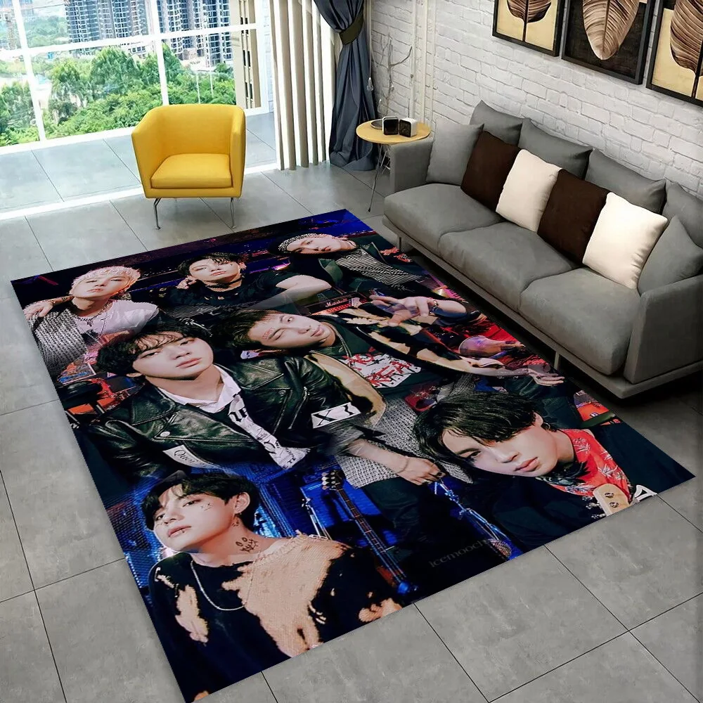 

Kpop Star B-BTS Jung Kook Kim JIN V Carpet Rug for Playroom Bedroom Living Room Sofa Home Decor,kids Area Rug Non-slip Floor Mat