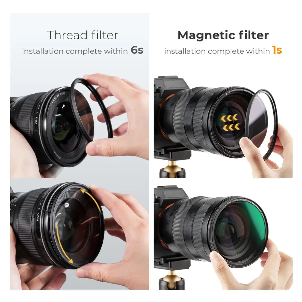 K&F Concept 67mm 1/8 1/4 Magnetic Black Pro Mist Filter 72mm 82mm Black Diffusion Filter NANO-X Series 49mm 52mm 55mm 58mm 77mm