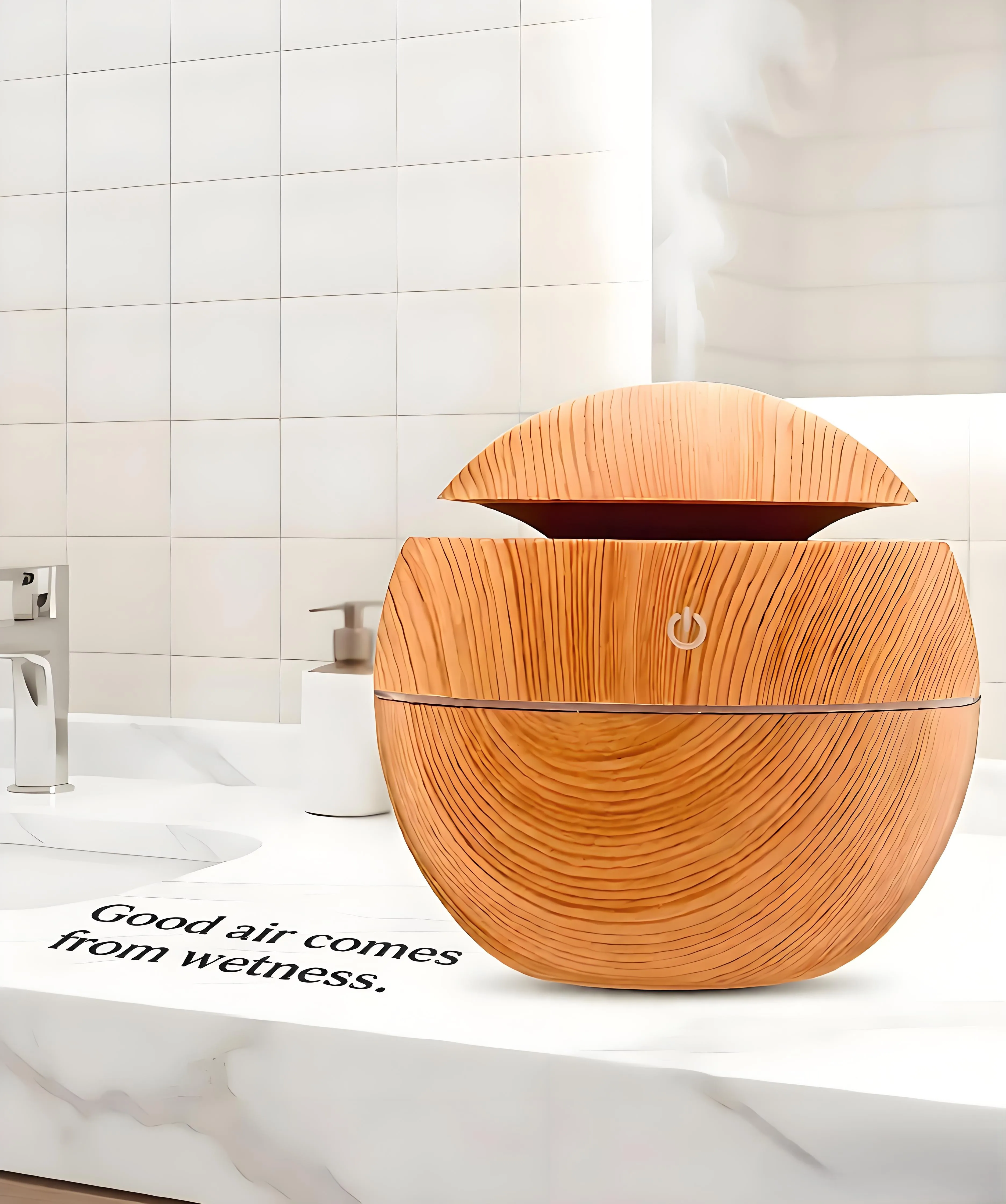 Wood Grain Round Spray Mushroom Humidifier Silent USB Car Home Air Aromatherapy Machine Humidifier