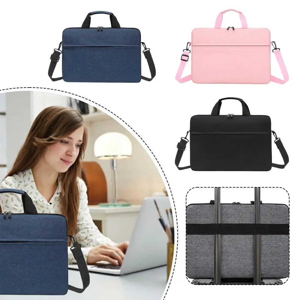 

Portable Laptop Bag Pink Blue Black Liner Long Shoulder Diagonal Bag Suitable For 14inches Apple Huawei Lenovo Computer Handbag