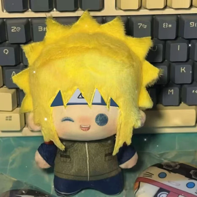 Anime Naruto Namikaze Minato Cute Plush Doll Hanging Cartoon Periphery 10cm Kawaii Bag Keychain Hanging Plush Doll Toy Gift