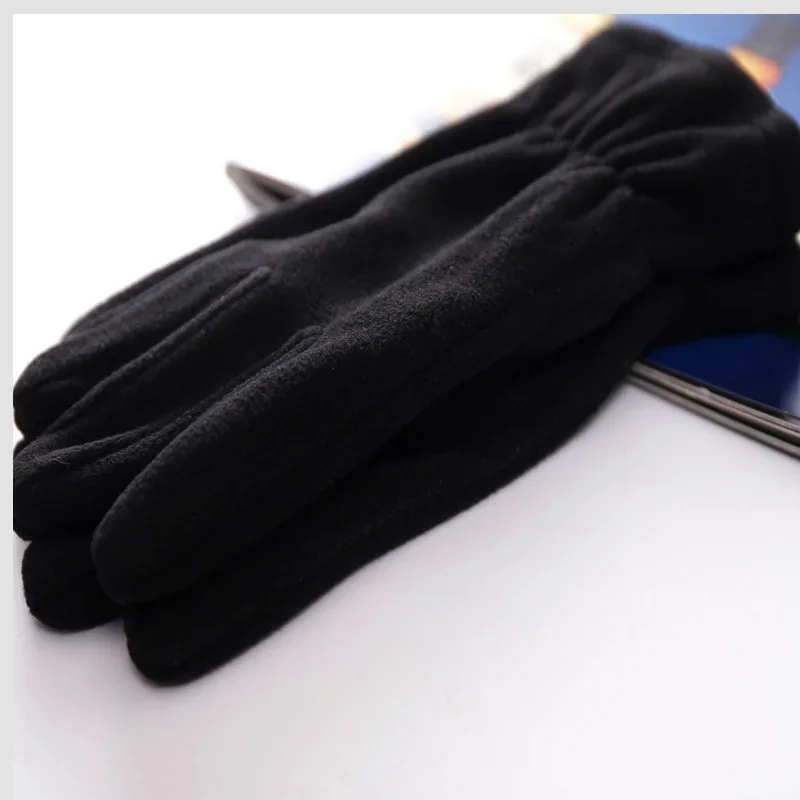 2023 Herren Winter handschuhe solide Frauen Outdoor Polar Fleece verdicken warme kalte Handschuhe Motorrad Radfahren Handgelenk Handschuh schwarze Fäustlinge