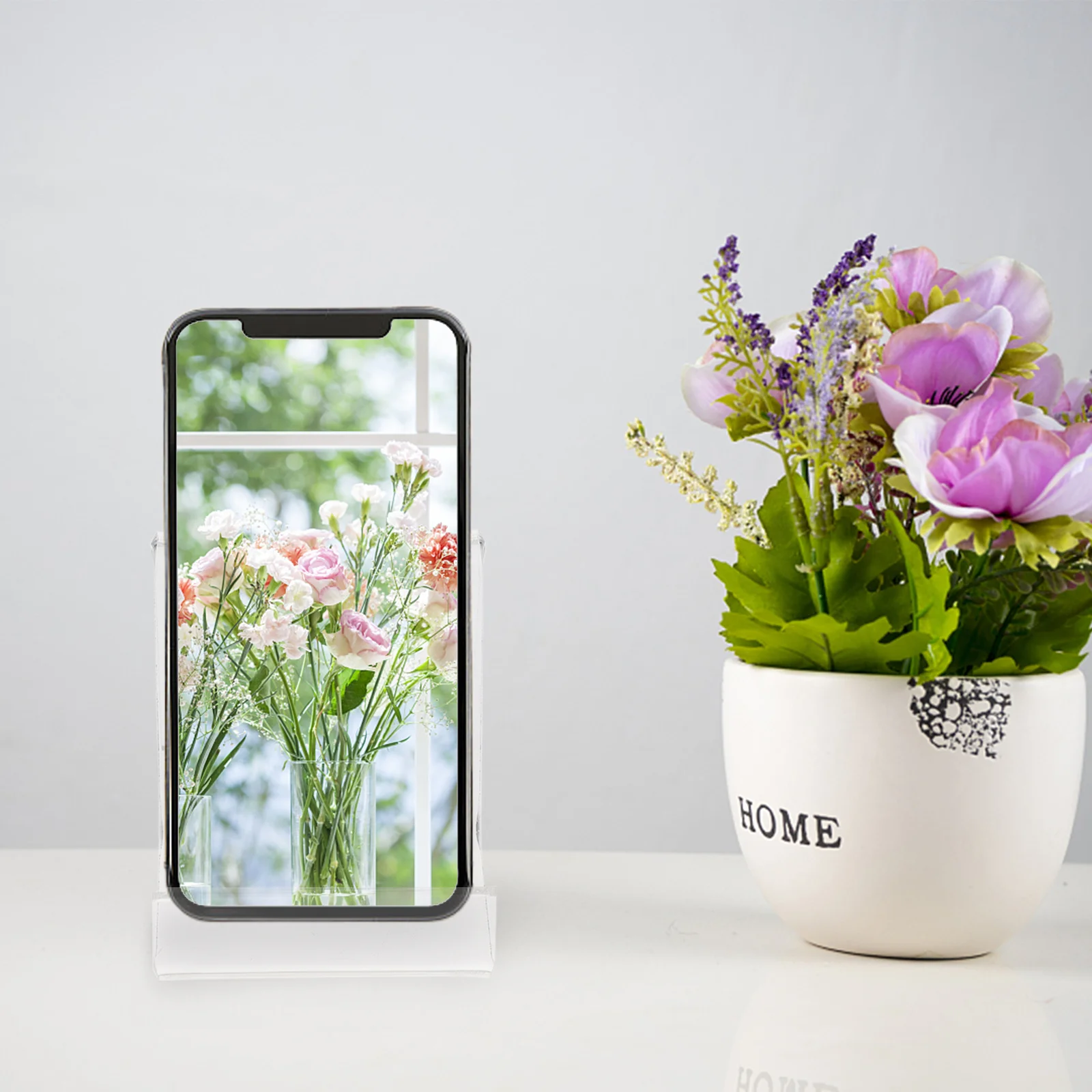 

Mobile Phone Display Stand Desk Earphone Acrylic Transparent Material Headset Rack