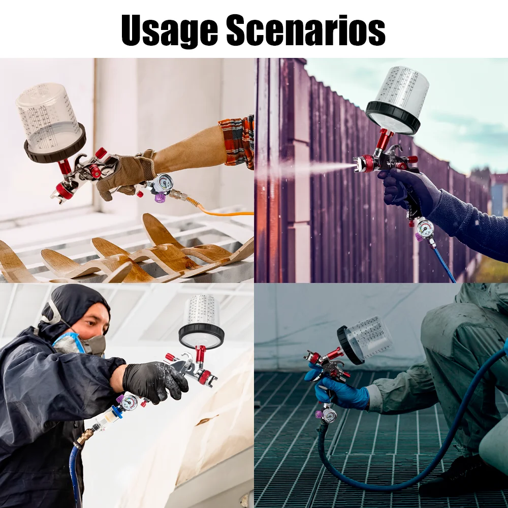 Regolatore di pressione della pistola a spruzzo con interfaccia G1/4, valvola del filtro della pressione dell'aria regolabile da 0 a 140 PSI, accessorio per utensili pneumatici portatili