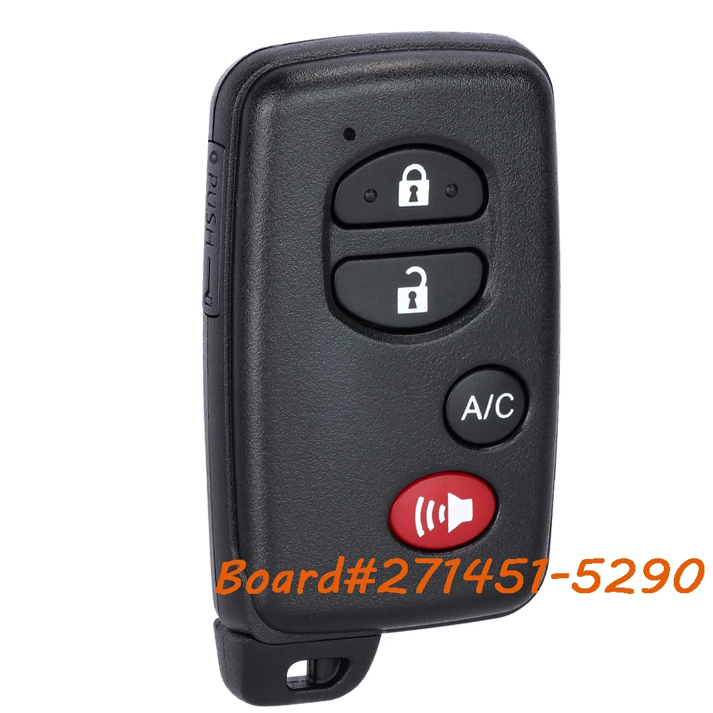 KEYECU 271451-5290 mando a distancia inteligente sin llave para Toyota Prius 2010 2011 2012 2013 2014 2015 HYQ14ACX 4 botones