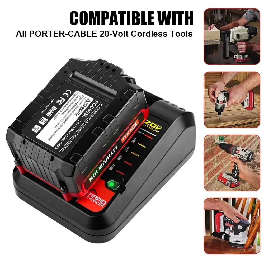 Dla Black Decker 20V Lader akumulator litowo-jonowy Oplader Porter Kabel Stanley 10.8V 14.4V 18V PCC690L L2AFC FMC690L FMC688L — zdjęcie produktu 6