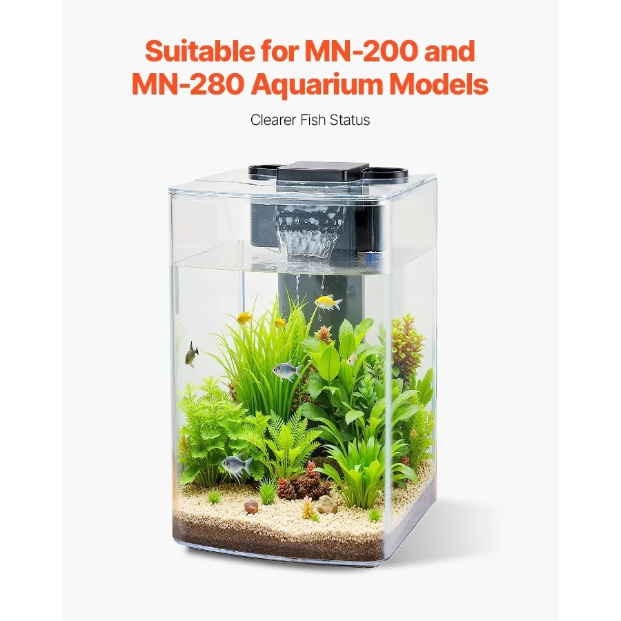 Aquarium Filter Cn 8 PCS Fish Tank Replacement Filter Cartridges for 2.5 3.5 Gal Fishbowl Accessories with MultiLayer Filtratio