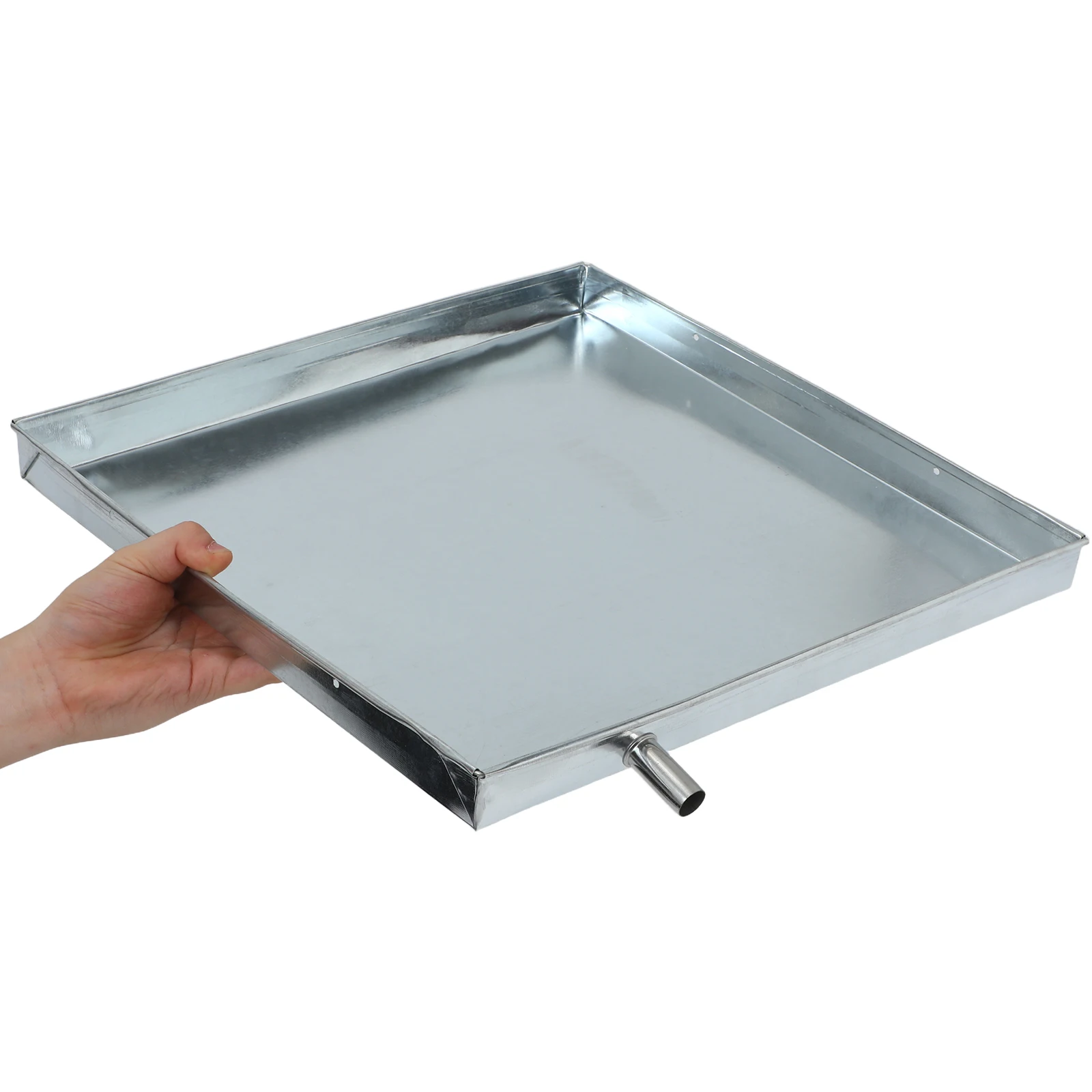 

Air Conditioner Drip Pan Floor Drain Condenser Unit Water Tray Square Galvanized Iron Leak Proof Durable Indoors Outdoors Use