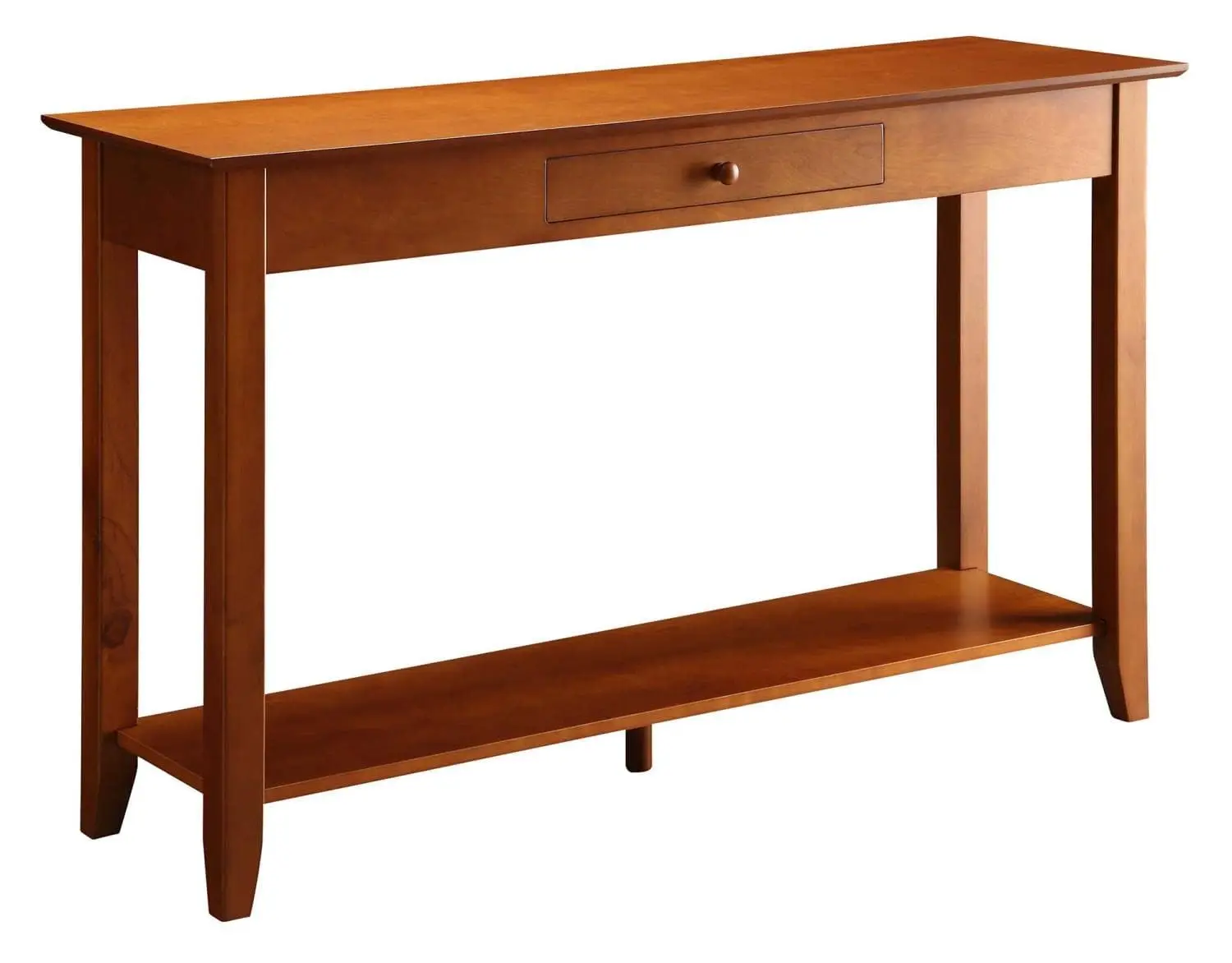 Solid Pine Wood Console Table, 1 Drawer & Bottom Shelf, Living Room & Entryway, 48