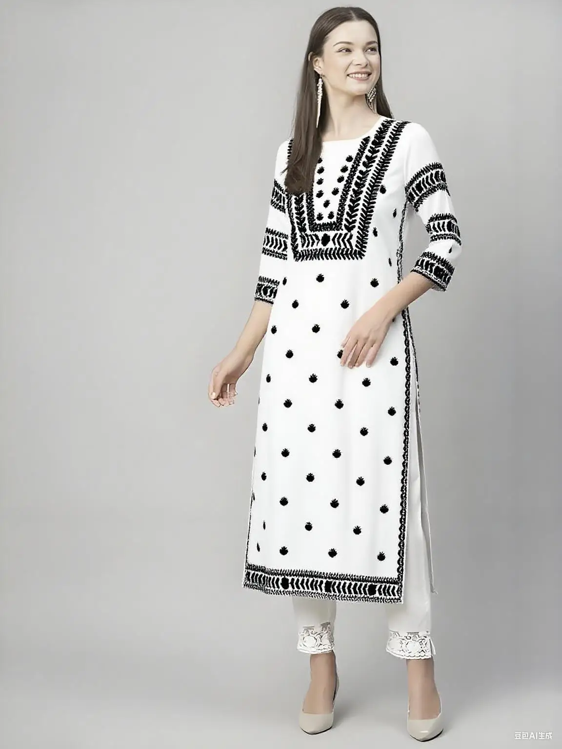 فستان كورتة مريح عصري للنساء المسلمات بحاشية مقطوعة أنبوب مستقيم عباية عرقية غير رسمية فستان نسائي عباية عباية تركية #6