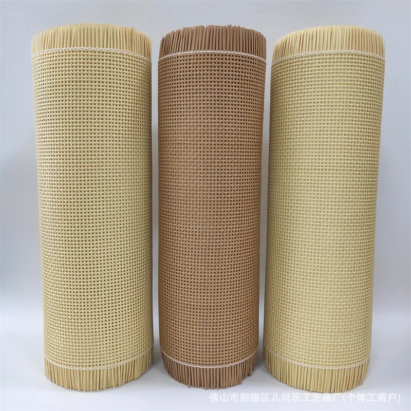 

40/45/50/55cm Width 10/15m Length Plastic Grid Rattan Roll Repair Furniture Material DIY Handmade Chair Table Cabinet Doors Tool