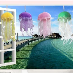 35cm Creative Jellyfish Plush Pendant Toys Stuffed Aquatic Animal Soft Octopus Doll Window Car Decor Rhopilema Esculentum Pillow