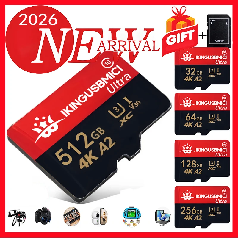 

Large Capacity SD Cards TF Cards Micro TF/SD Card Memory Card 128GB 256GB 512GB Class 10 U1 for Gaming Driving Recorder Tablet